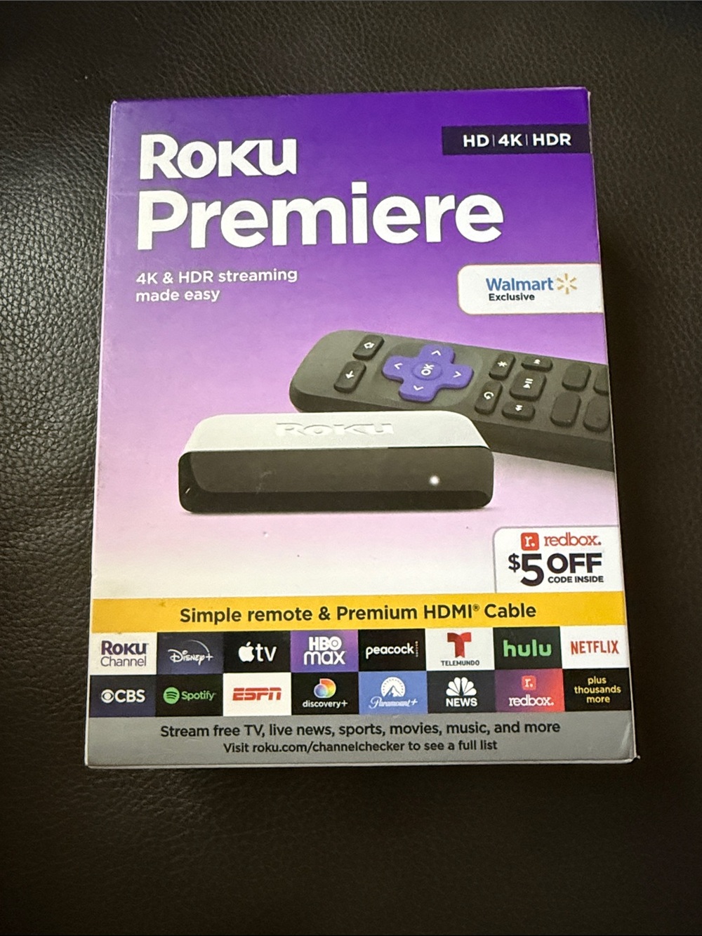 Roku Premiere Streaming Player - Purple and Black
